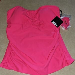 DKNY Pink Strapless Top